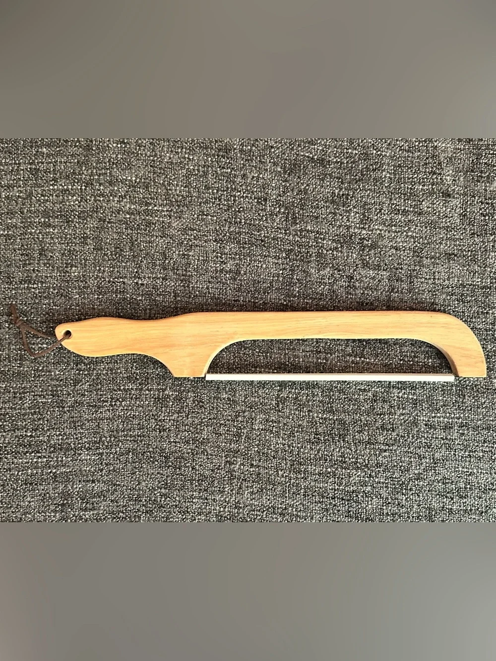 Bread slicer • knife • wooden with leather strap